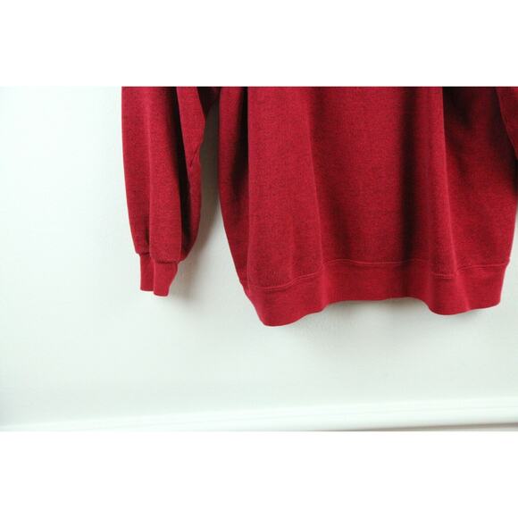 Vintage 90s Hanes Her Way Red Raglan Crewneck Pullover Sweatshirt 50" Chest XXL - Picture 5 of 8